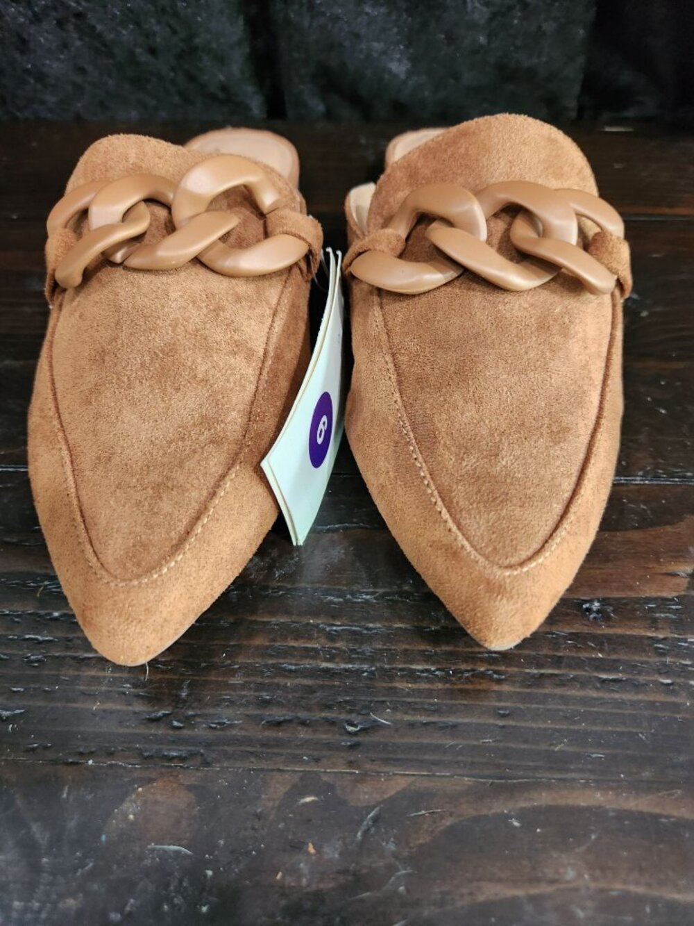 A New Day Amber Cognac Suedette Slip-on Mule Flats/Sz.6💥New with Tag💥 - Picture 5 of 9